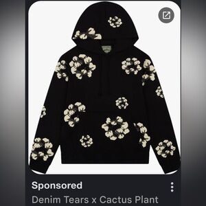 Denim Tears x Cactus Plant Black Floral Hoodie